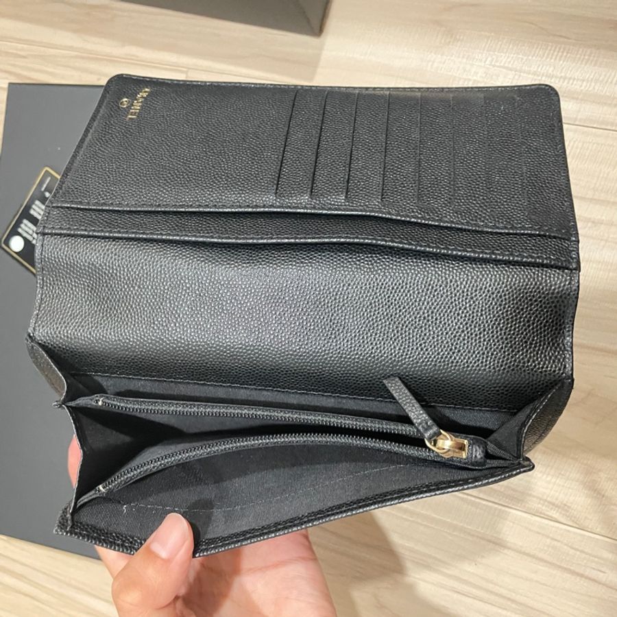 Chanel 大logo長夾-荔枝皮-25