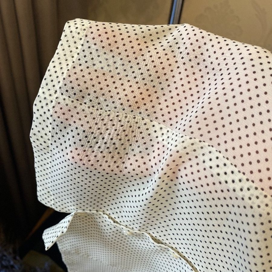 藏私·Collection_點點低胸七分袖古著罩衫日本製-5