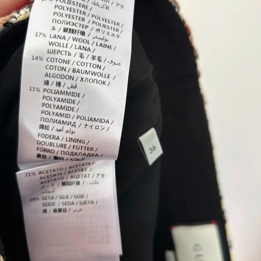 Gucci粗呢編織短裙半身裙 36號,腰圍66以內可以穿,裙長43-2
