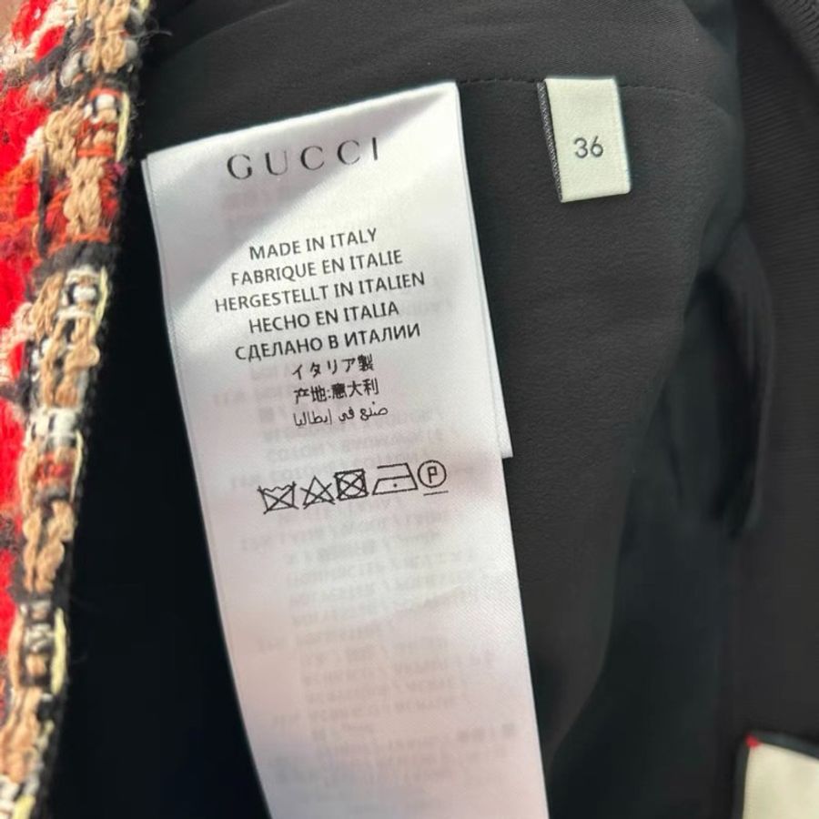 Gucci粗呢編織短裙半身裙 36號,腰圍66以內可以穿,裙長43-3