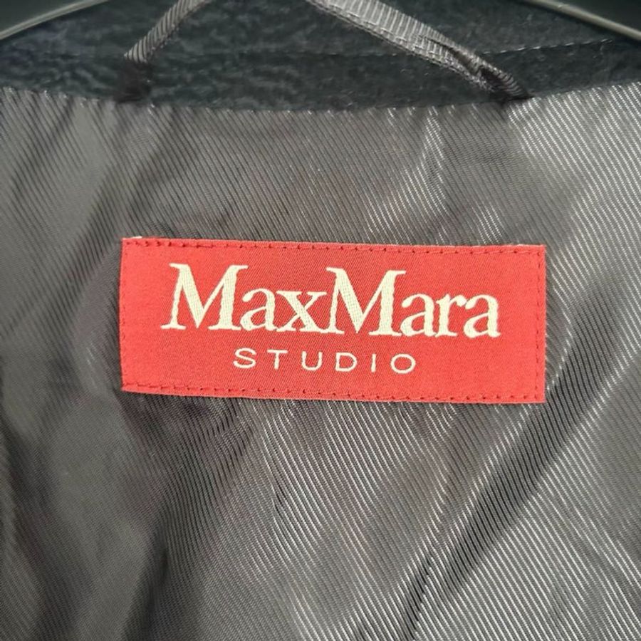 maxmara 黑色羊毛大衣外套 全新有吊牌34號胸圍94衣長86-1