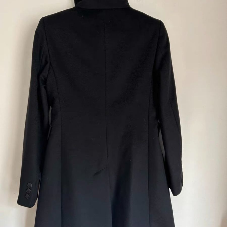 maxmara 黑色羊毛大衣外套 全新有吊牌34號胸圍94衣長86-3