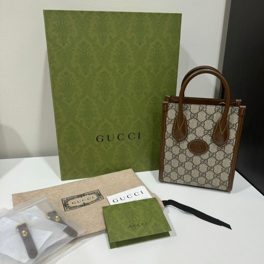 (降價) Gucci retro mini tote 棕老花-1