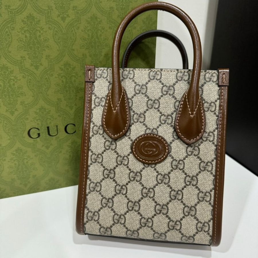 (降價) Gucci retro mini tote 棕老花-8