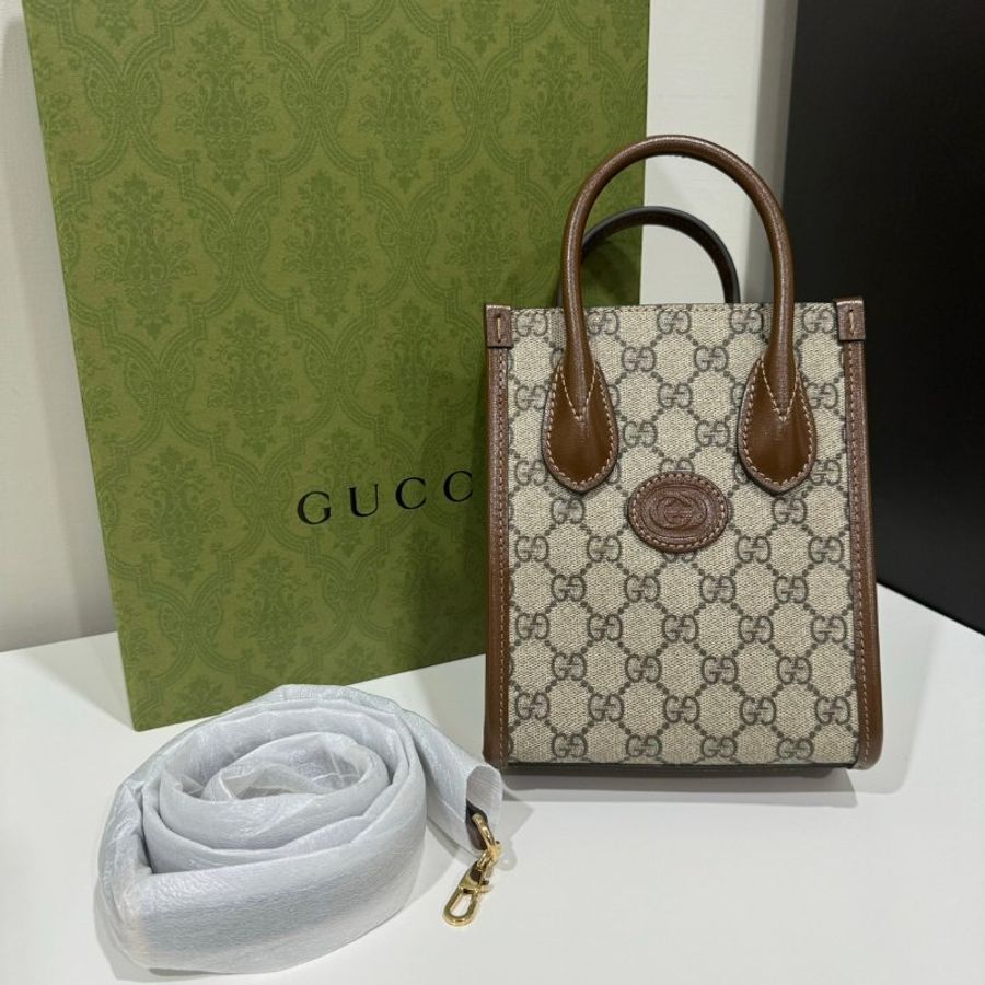 (降價) Gucci retro mini tote 棕老花-9