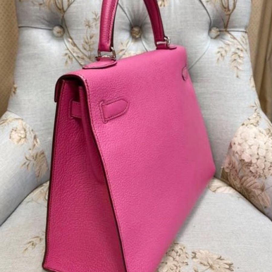 Hermes 32cm 5J Fuchsia 絕版山羊皮外縫 Kelly-2