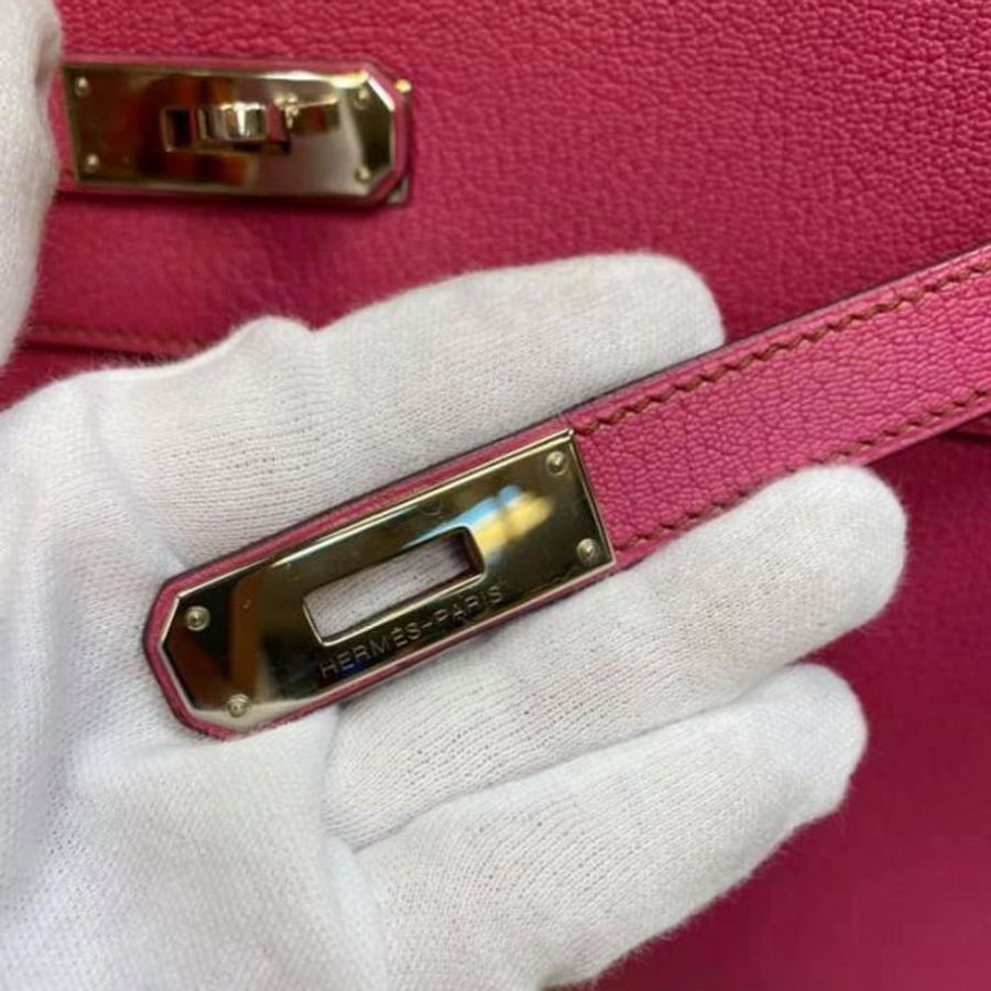 Hermes 32cm 5J Fuchsia 絕版山羊皮外縫 Kelly-6