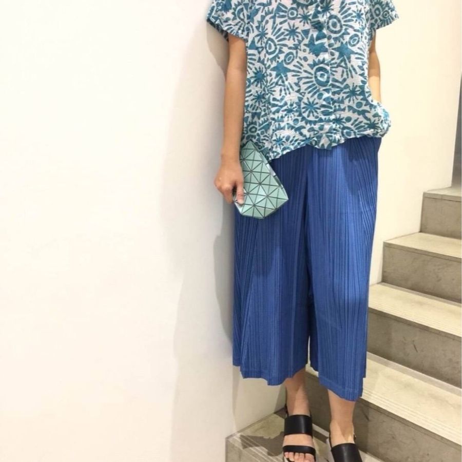 三宅一生 issey miyake me pleats please 綠色 圖騰 上衣 此款無尺寸 約3號-0
