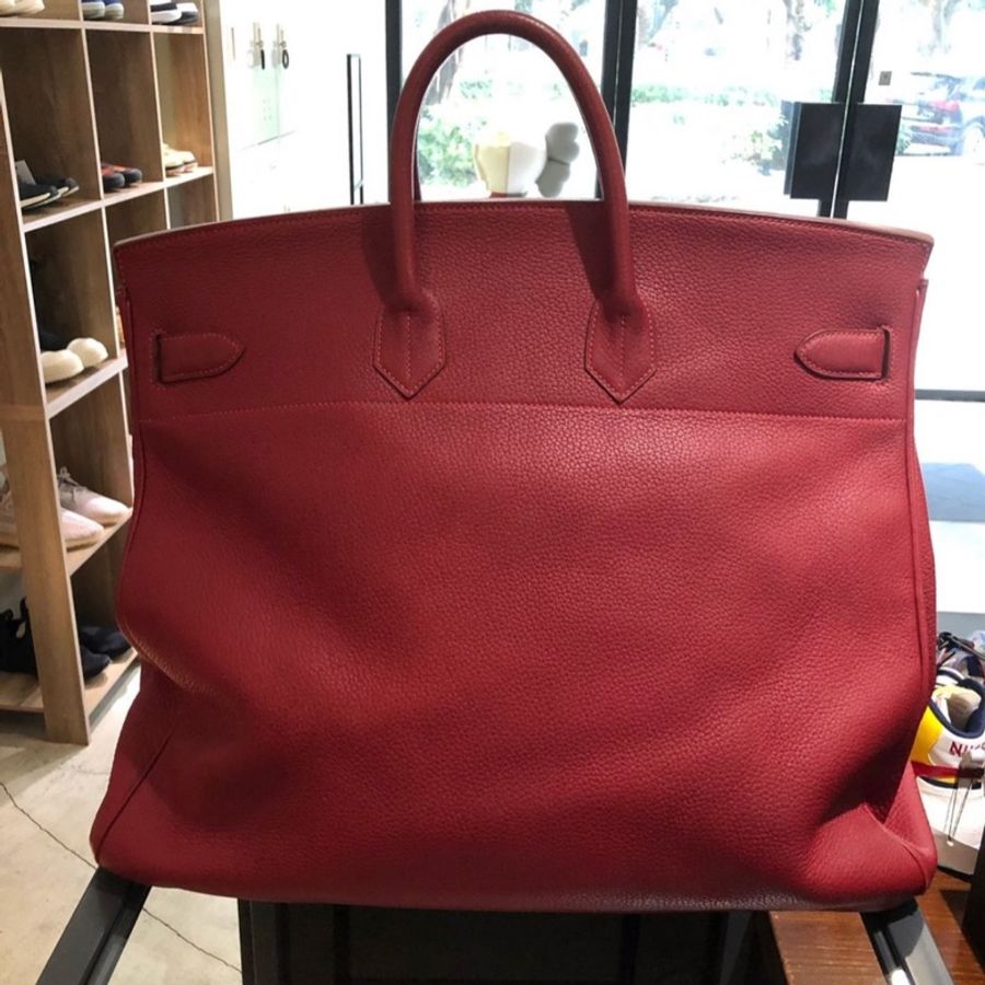 Hermes HAC Birkin 50 紅色銀扣 GD 權志龍 NIGO 同款-1