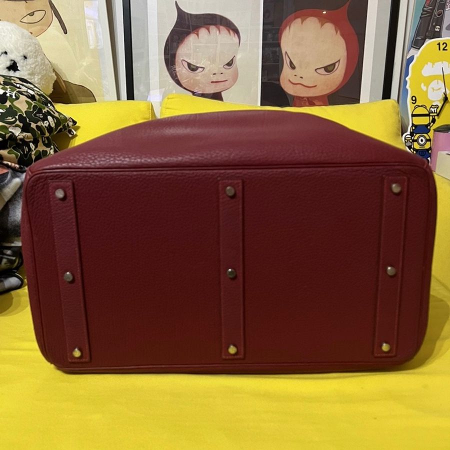 Hermes HAC Birkin 50 紅色銀扣 GD 權志龍 NIGO 同款-8