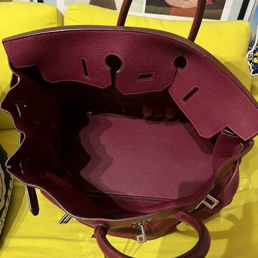 Hermes HAC Birkin 50 紅色銀扣 GD 權志龍 NIGO 同款-9