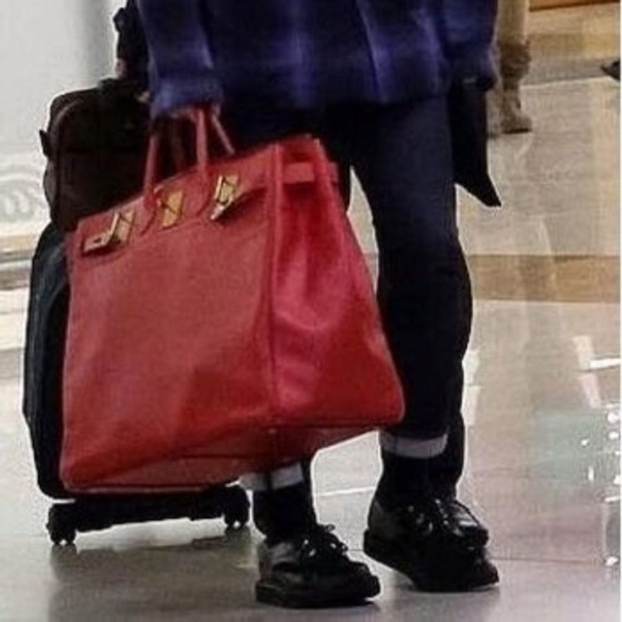 Hermes HAC Birkin 50 紅色銀扣 GD 權志龍 NIGO 同款-6