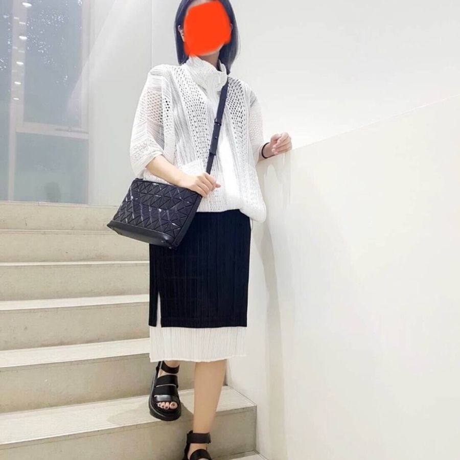 三宅一生 issey miyake me pleats please 延展網眼白色外套(3種穿法) 夾克 造型外套 洞洞裝 涼感外套 尺寸3號-1