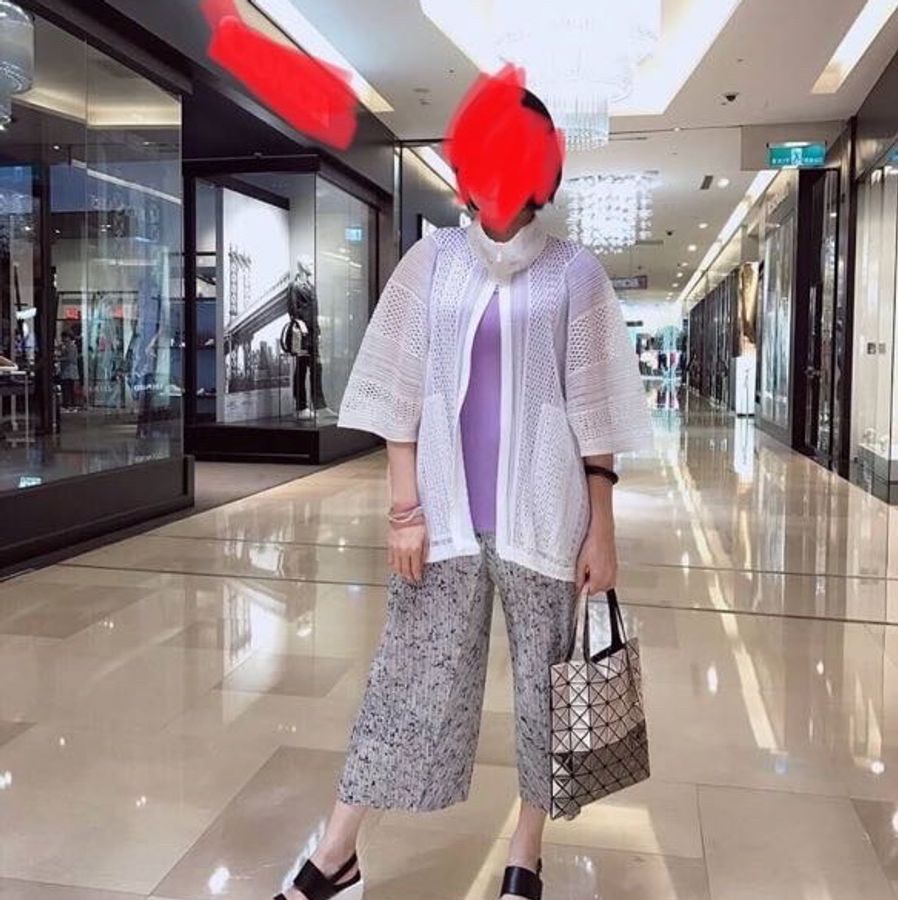 三宅一生 issey miyake me pleats please 延展網眼白色外套(3種穿法) 夾克 造型外套 洞洞裝 涼感外套 尺寸3號-3