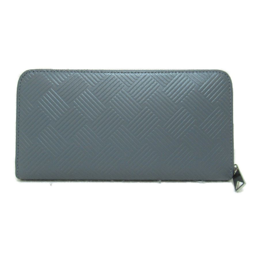 【日本直送】BOTTEGA VENETA 左右拉鍊長皮夾皮夾 593217 皮革 灰色 二手-0