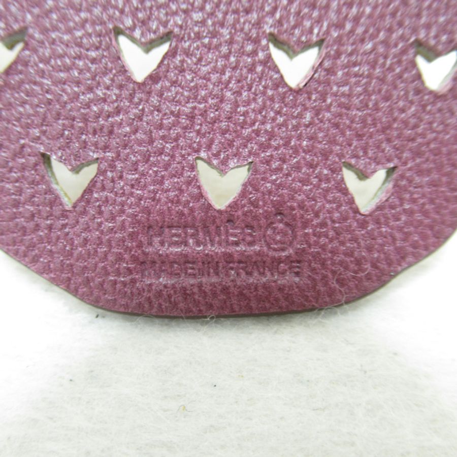 【日本直送】HERMES Petit H Charm 鳳梨皮 紫色 米色 二手 女式-4