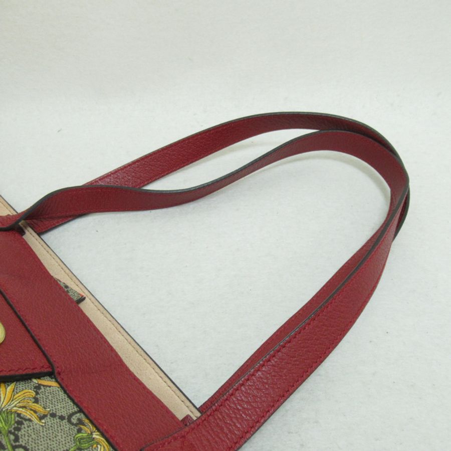 【日本直送】GUCCI GG Marmont 托特包 托特包 547947 PVC 塗層帆布皮革 紅色花卉 二手女式-7