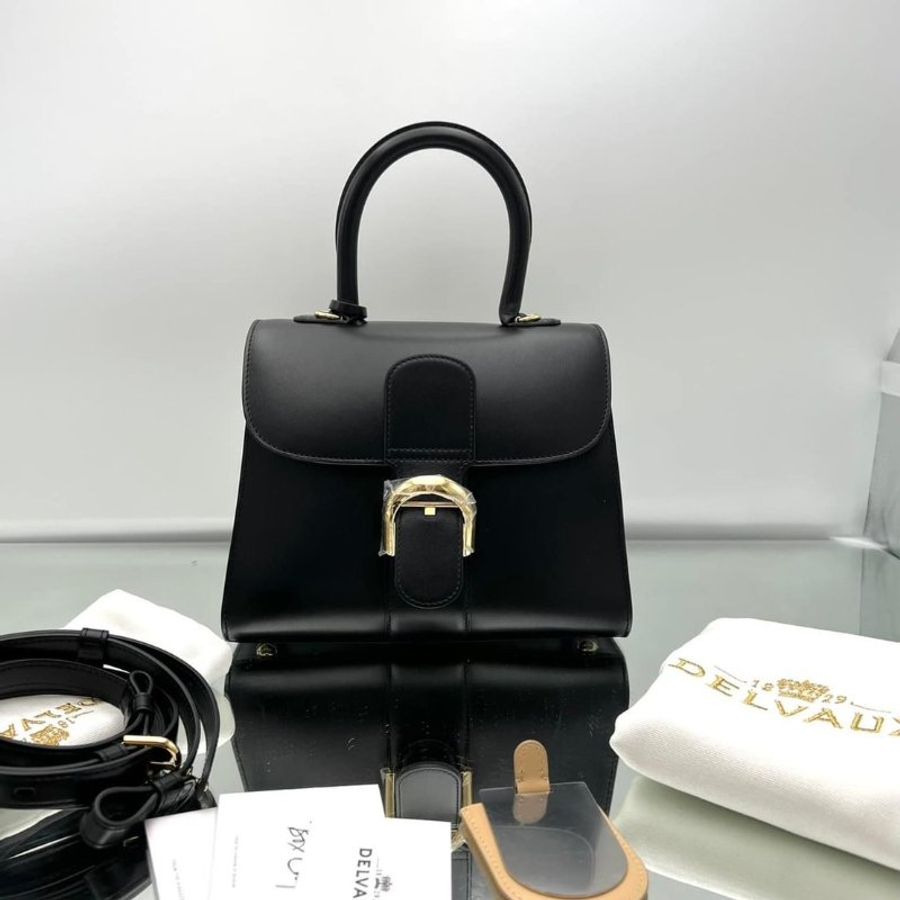 "限時降價 夏季折扣"-Delvaux Box 小牛皮 Brillant PM 包 黑色《2024季度★全新商品 》-6
