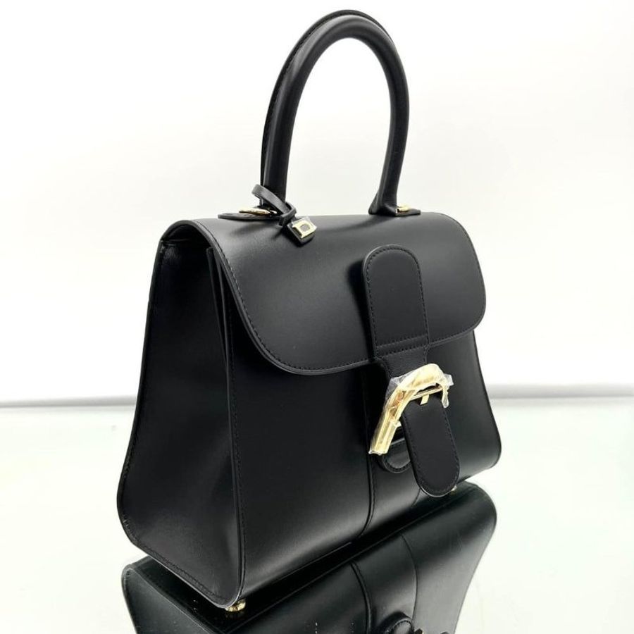 "限時降價 夏季折扣"-Delvaux Box 小牛皮 Brillant PM 包 黑色《2024季度★全新商品 》-8