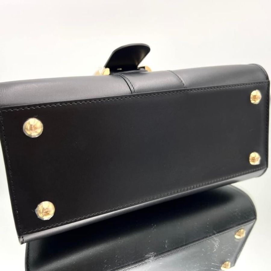 "限時降價 夏季折扣"-Delvaux Box 小牛皮 Brillant PM 包 黑色《2024季度★全新商品 》-15