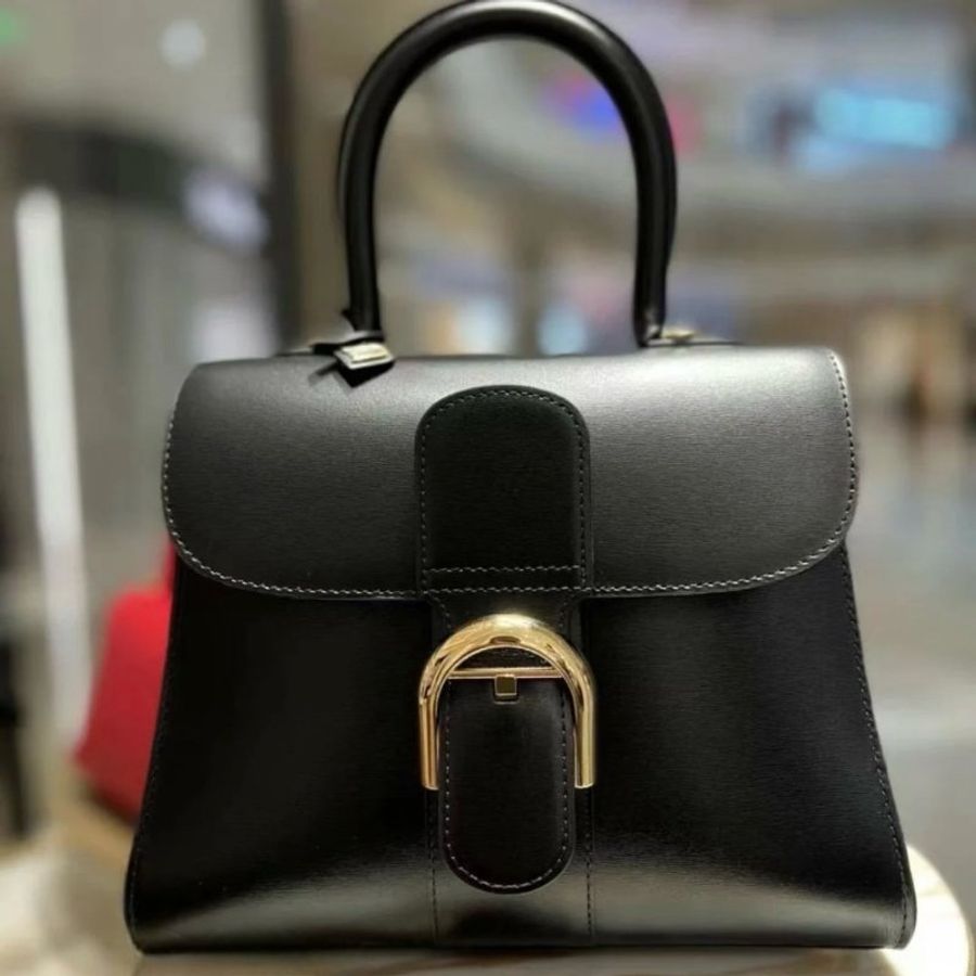 "限時降價 夏季折扣"-Delvaux Box 小牛皮 Brillant PM 包 黑色《2024季度★全新商品 》-1