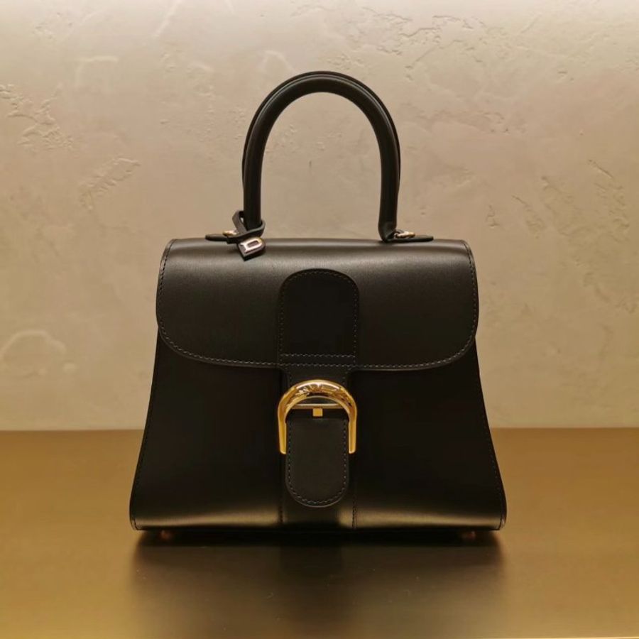 "限時降價 夏季折扣"-Delvaux Box 小牛皮 Brillant PM 包 黑色《2024季度★全新商品 》-4