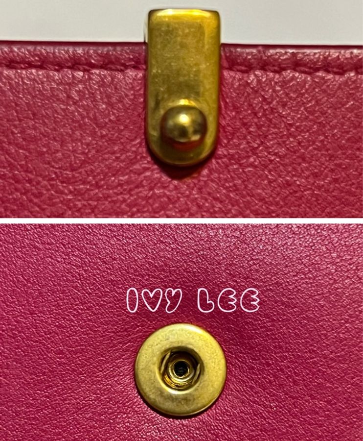 SAINT LAURENT 桃紅色 金字 牛皮長夾 Classic Y Ligne Wallet 513092 二手精品-18