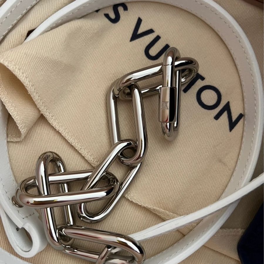 Louis Vuitton SAC PLAT XS路易威登限量琴譜包全皮藍白拼色-4