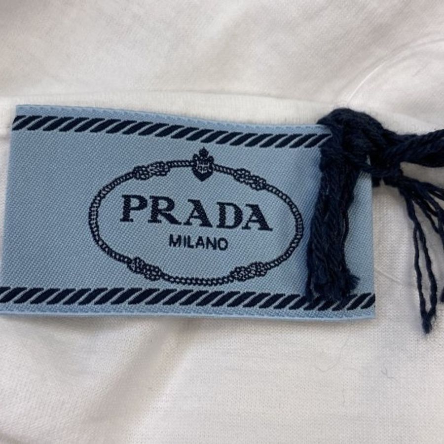 Prada全新未穿的絕美白色異材質拼接美衣-7