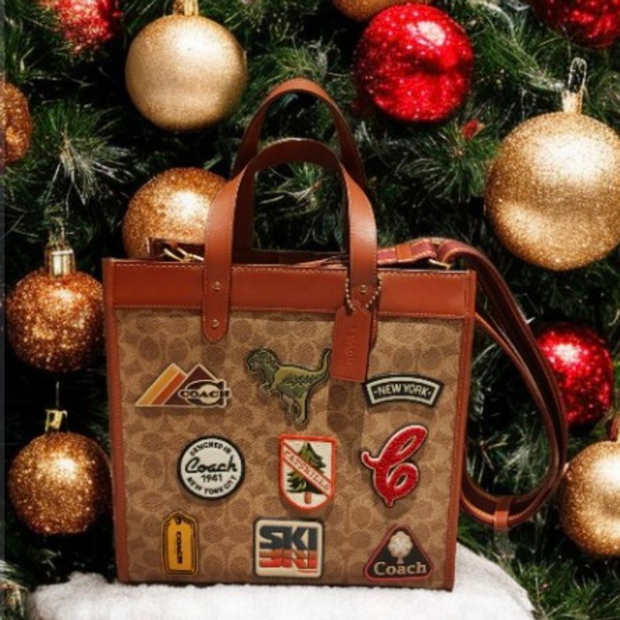 COACH FIELD 經典SIGNATURE帆布徽章托特手袋 C6846-0