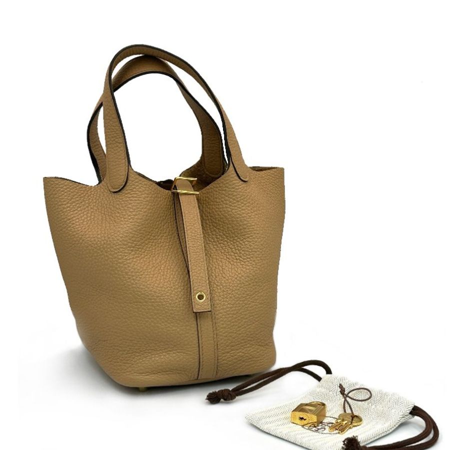 HERMES Picotin 18 - 奶茶金-0