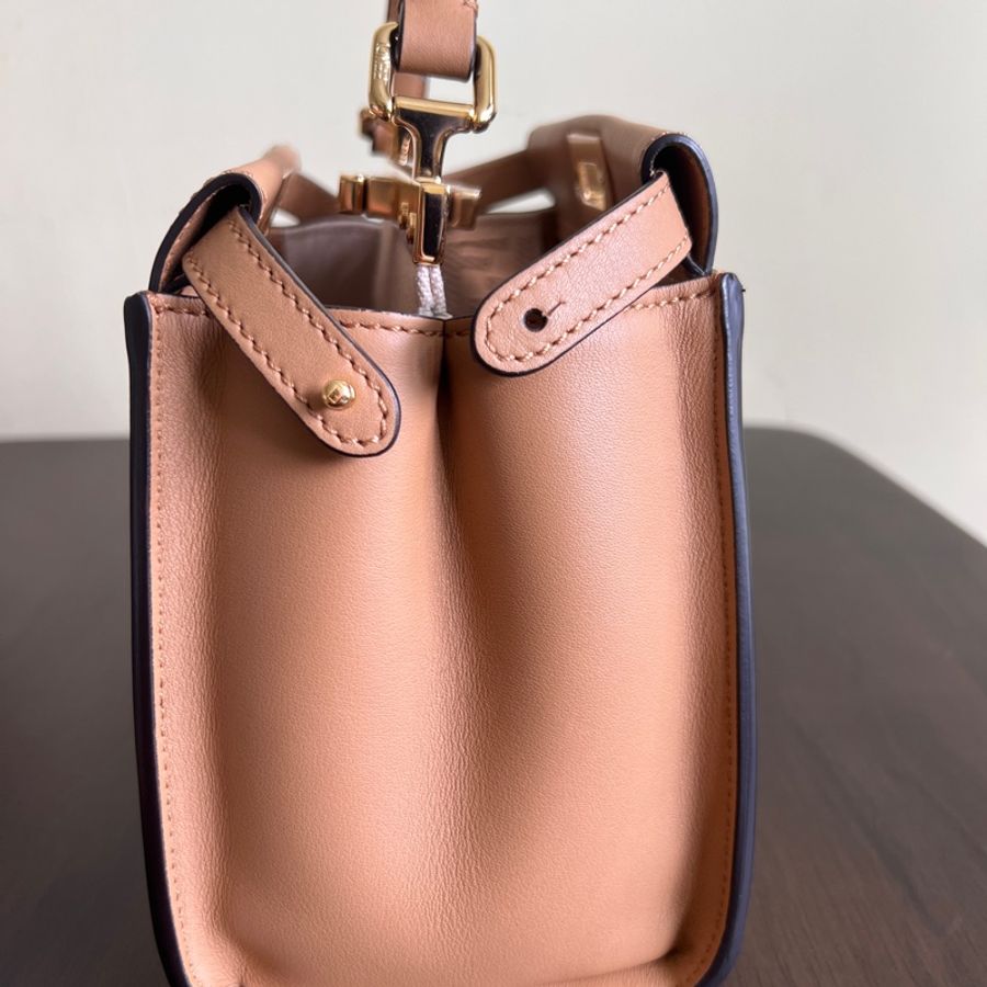 Fendi Peekaboo Calf Leather Mini size - Dark Honey-6