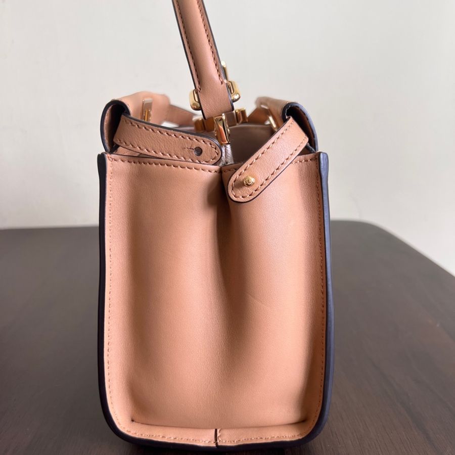 Fendi Peekaboo Calf Leather Mini size - Dark Honey-7