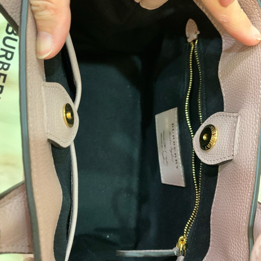 BURBERRY The Baby Banner House 格紋拼接兩用包(迷你/粉色)-4
