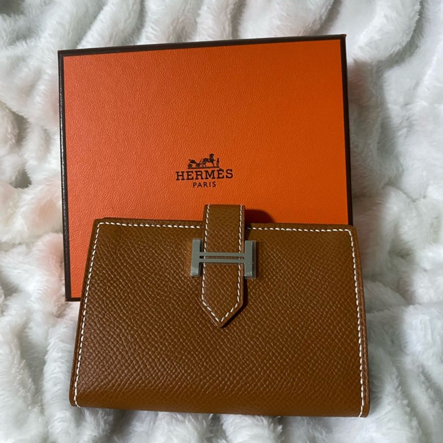 Hermes Bearn 皮夾 Card Holder 卡片包 金x銀扣-0