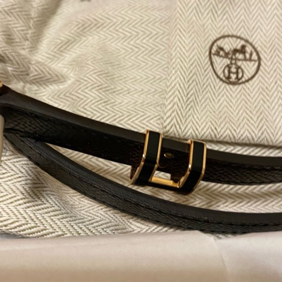 《購自專櫃》全新Hermes Pop H 15腰帶(黑色玫瑰金釦)-19