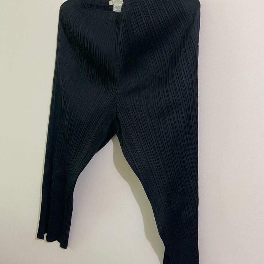 三宅一生 issey miyake me pleats please 尺寸4號 黑色皺摺褲 抓皺 經典款 基本款 長褲-2