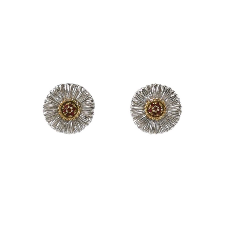 Buccellati Blossoms銀質寶石雛菊造型耳環-0