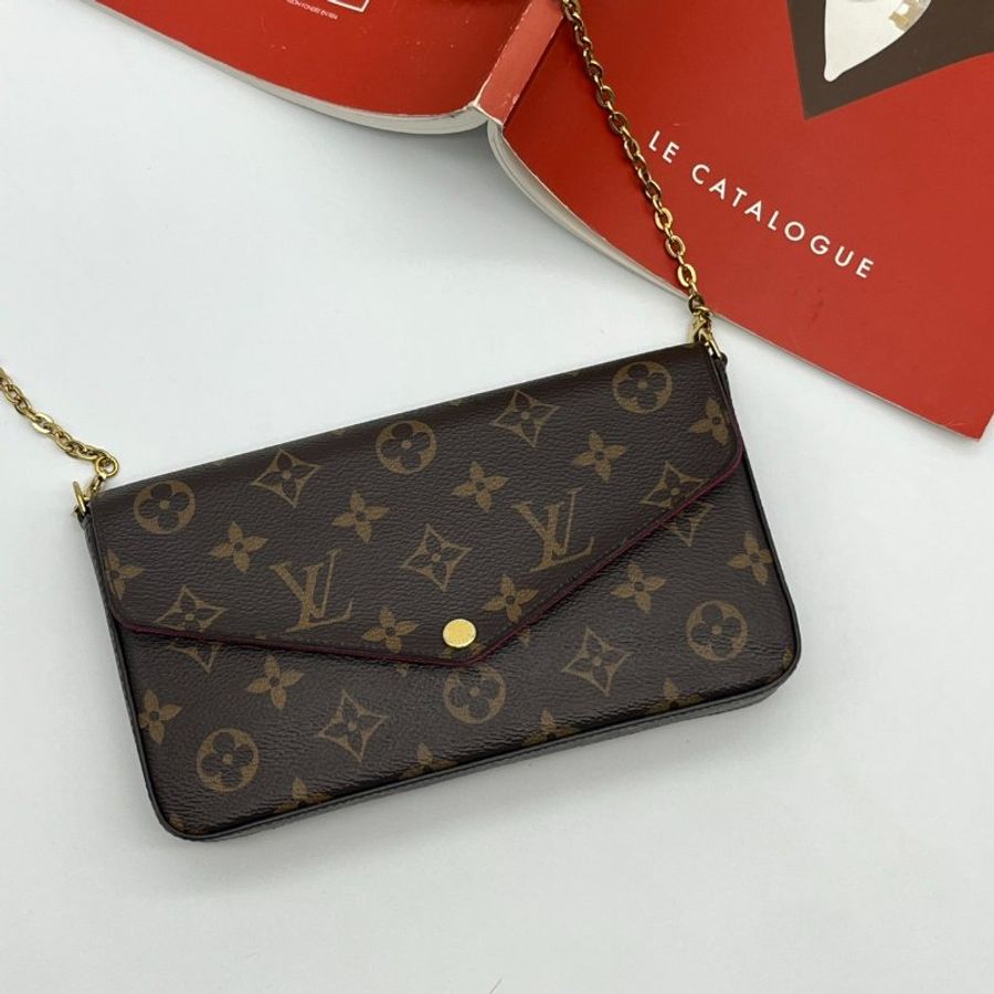 Louis Vuitton LV 老花字紋三合一鍊包/斜背包/手拿包/肩背包-0