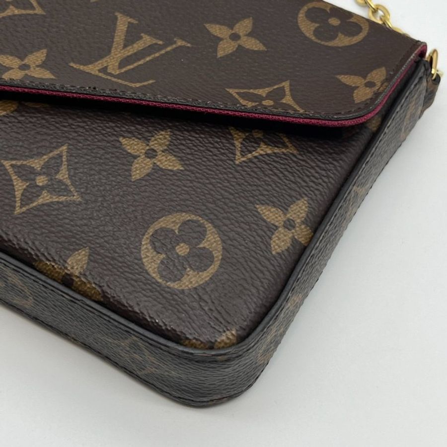 Louis Vuitton LV 老花字紋三合一鍊包/斜背包/手拿包/肩背包-3