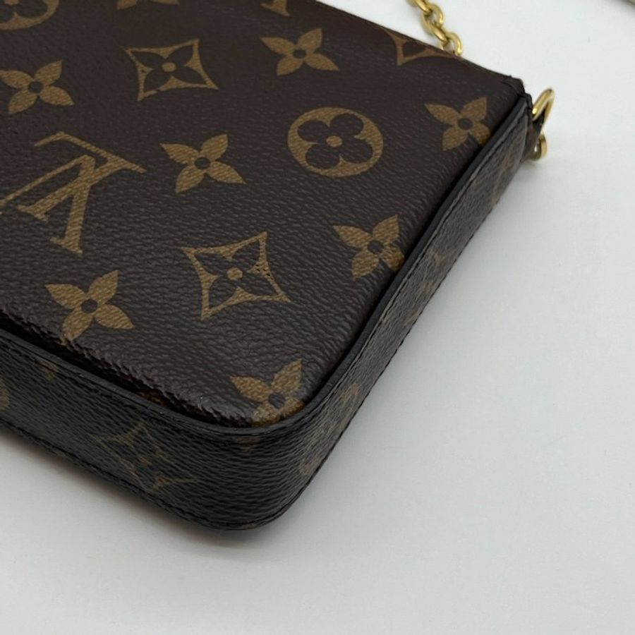 Louis Vuitton LV 老花字紋三合一鍊包/斜背包/手拿包/肩背包-5