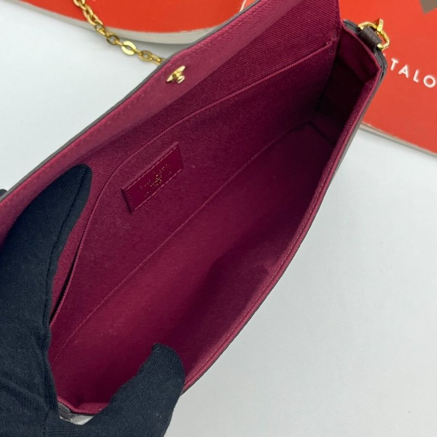 Louis Vuitton LV 老花字紋三合一鍊包/斜背包/手拿包/肩背包-9