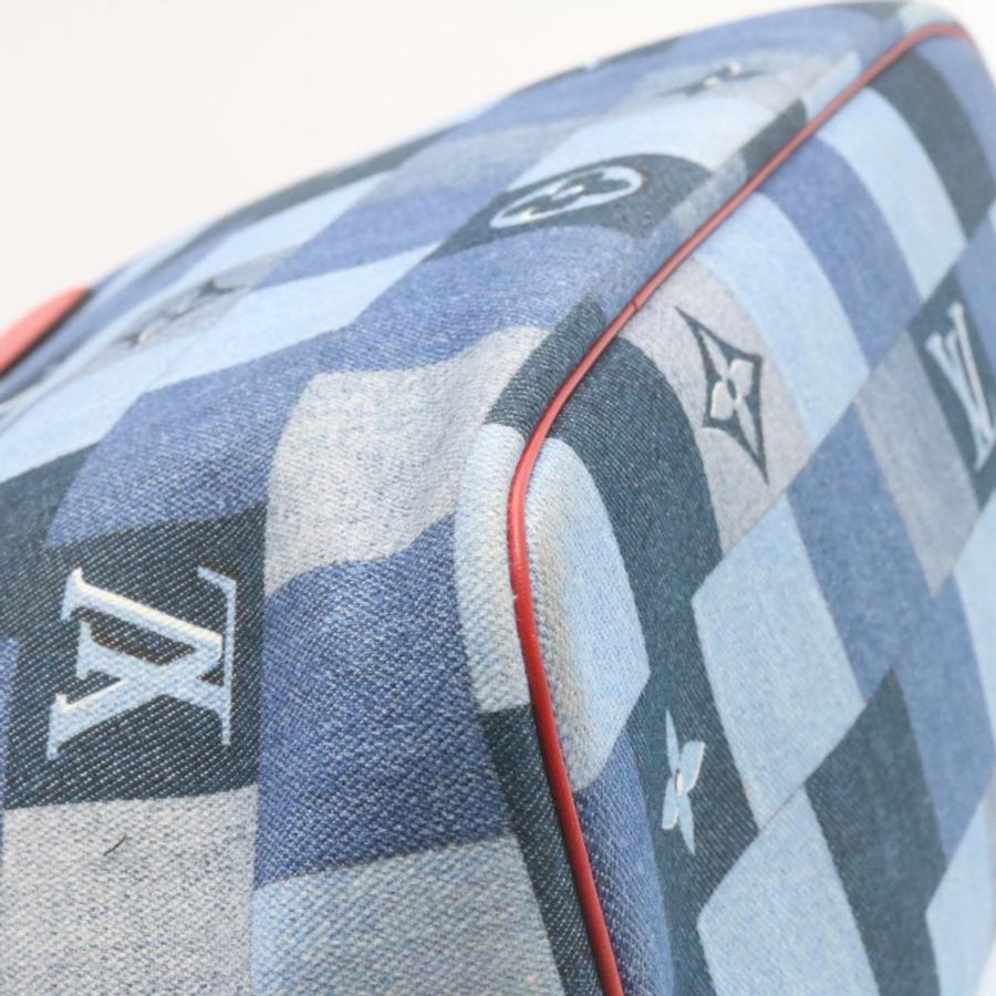 【日本直送】路易威登 Monogram Denim Neverfull 中型手提包藍色 M44981 LV 正品 22325A-8