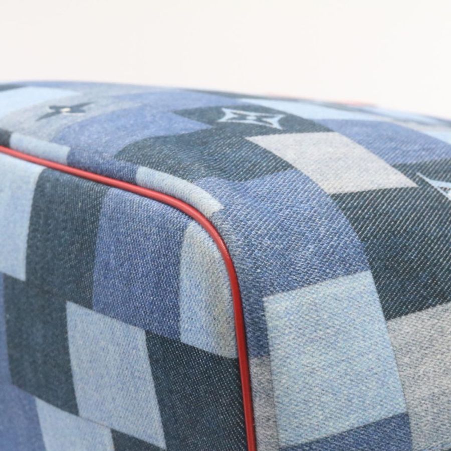 【日本直送】路易威登 Monogram Denim Neverfull 中型手提包藍色 M44981 LV 正品 22325A-15