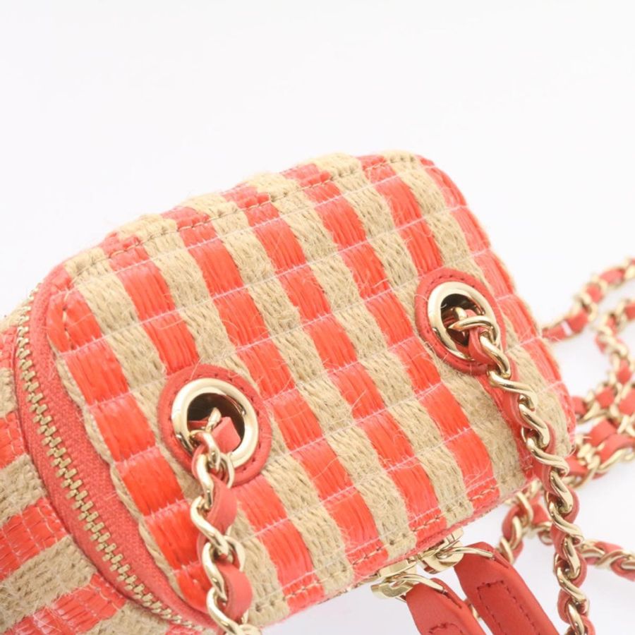 【日本直送】香奈兒 (CHANEL) 化妝鏈肩包 麻粉色 CC Auth knn023-4