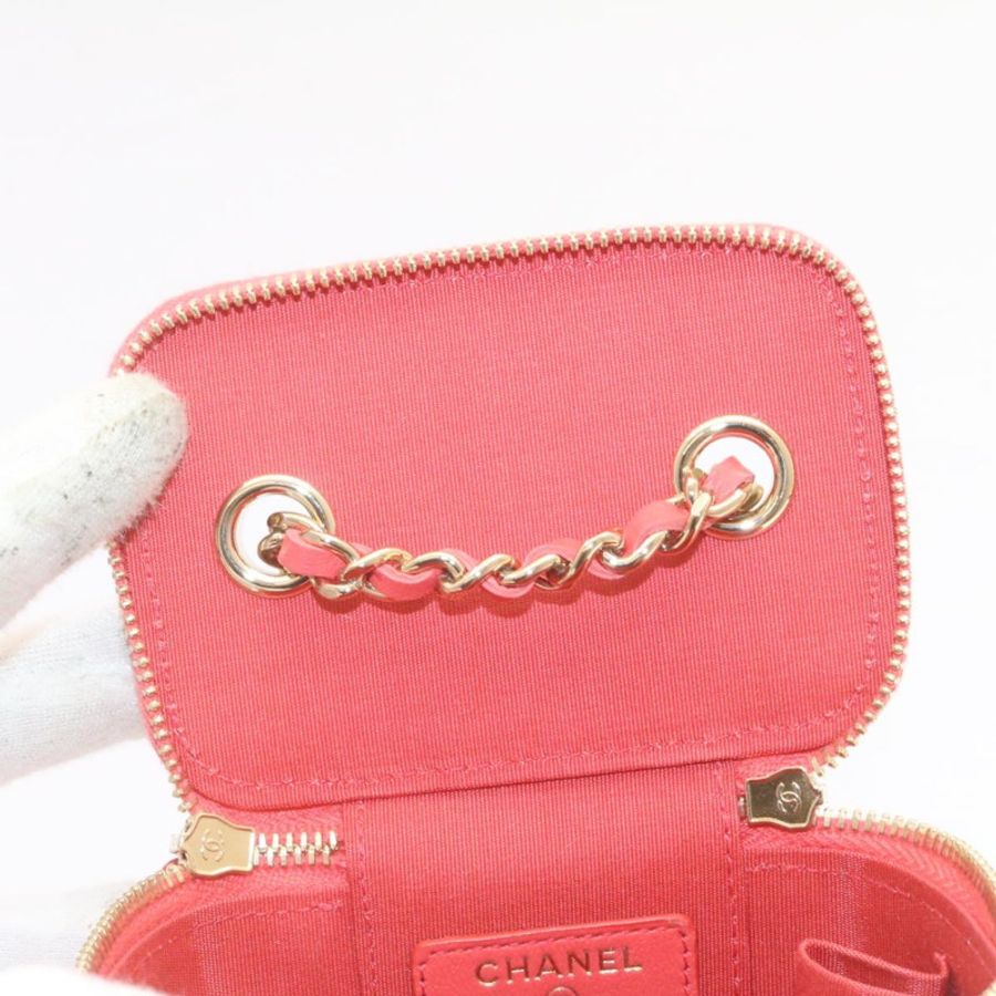 【日本直送】香奈兒 (CHANEL) 化妝鏈肩包 麻粉色 CC Auth knn023-18