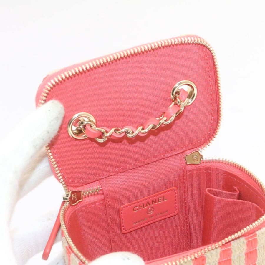 【日本直送】香奈兒 (CHANEL) 化妝鏈肩包 麻粉色 CC Auth knn023-32