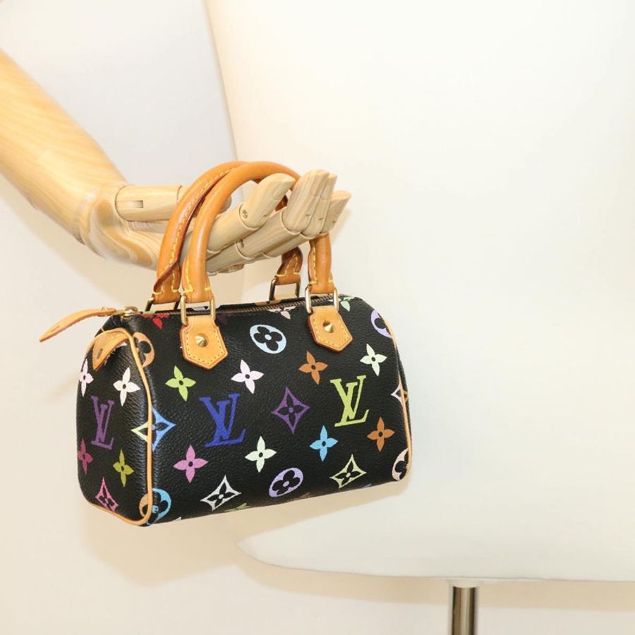 【日本直送】路易威登 Monogram Multicolor 迷你 Speedy 手提包 黑色 M92644 正品 knn048-26