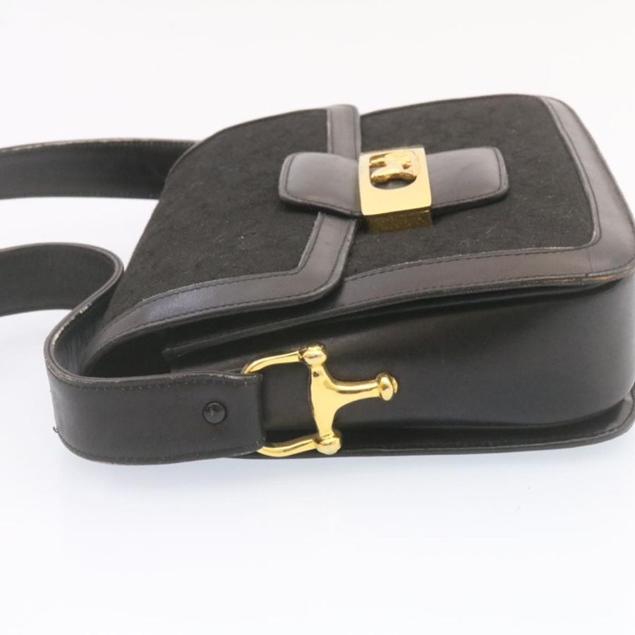 【日本直送】CELINE C Macadam 馬車圖案肩包帆布黑色金色正品 am1471g-2