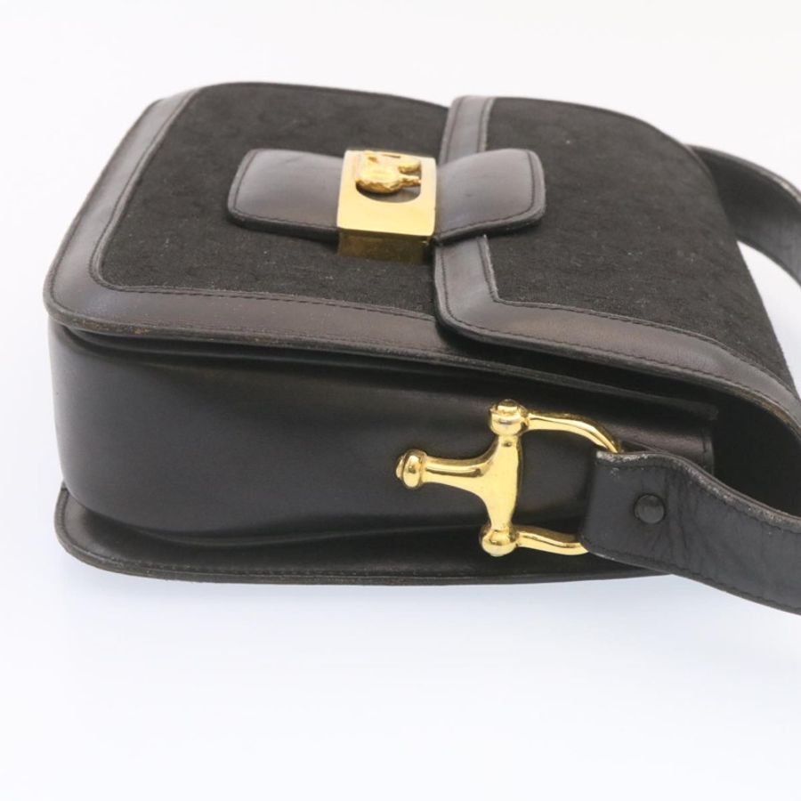【日本直送】CELINE C Macadam 馬車圖案肩包帆布黑色金色正品 am1471g-3